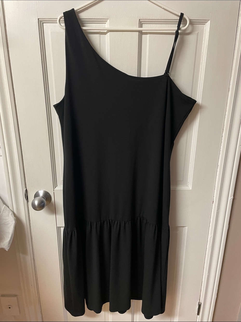 Banana Republic one-shoulder ruffle knit black party dress women’s size XXL - Picture 5 of 14